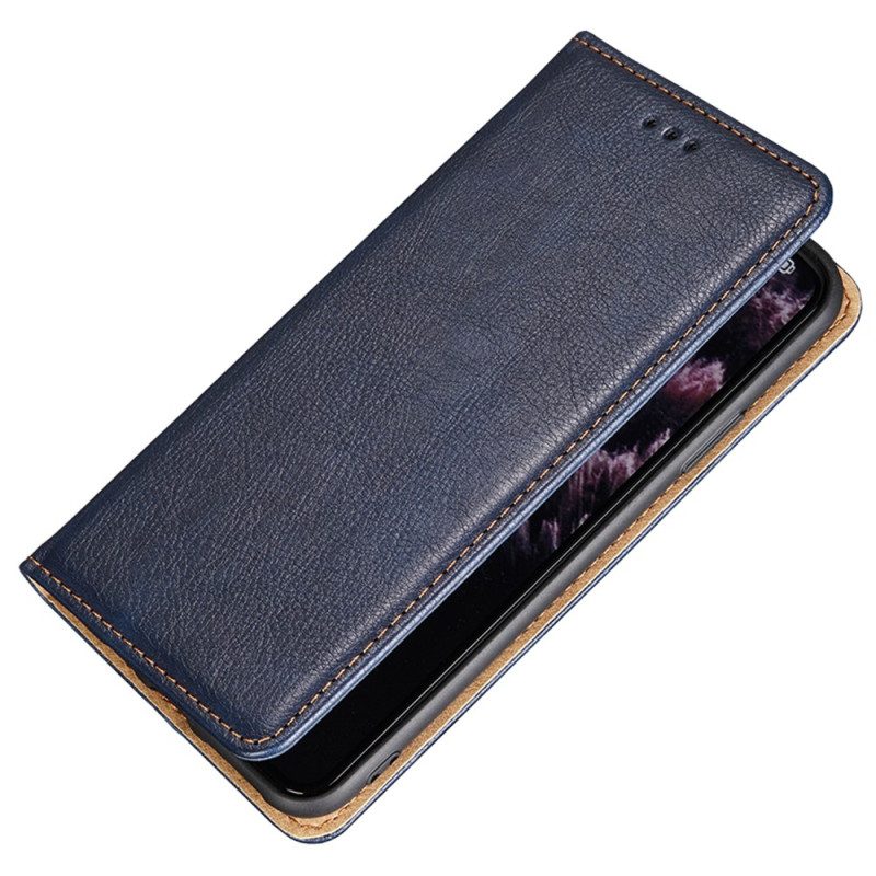 Folio Cover Huawei P60 Pro Custodia in pelle Cuciture