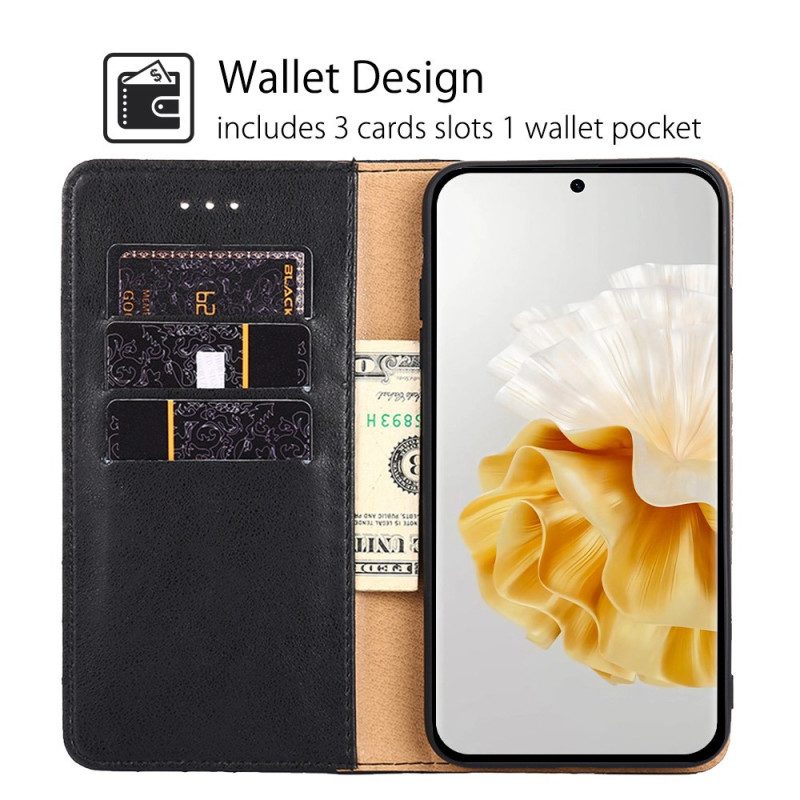 Folio Cover Huawei P60 Pro Custodia in pelle Rivetto Decorativo