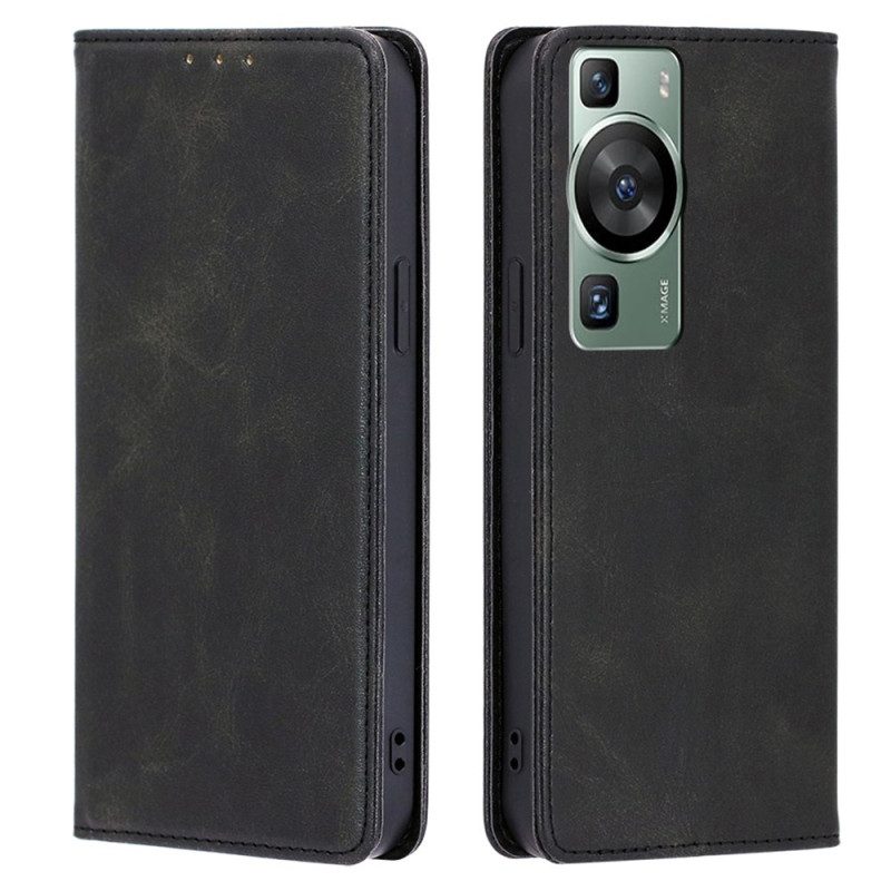 Folio Cover Huawei P60 Pro Custodia in pelle Trama Di Vitello