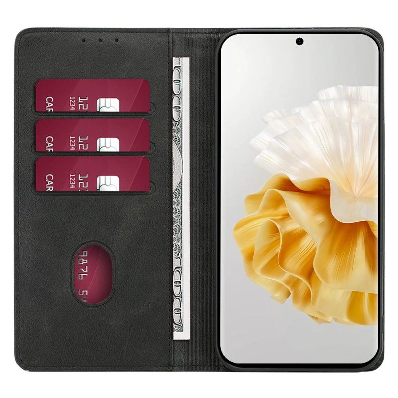 Folio Cover Huawei P60 Pro Custodia in pelle Trama Di Vitello