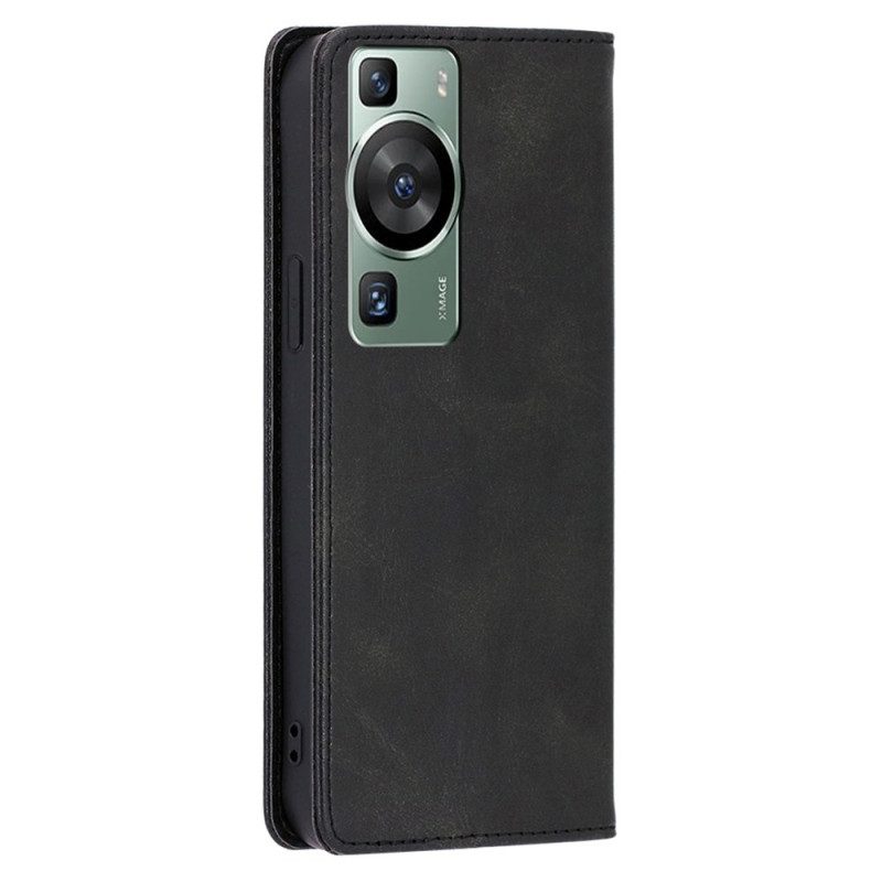 Folio Cover Huawei P60 Pro Custodia in pelle Trama Di Vitello