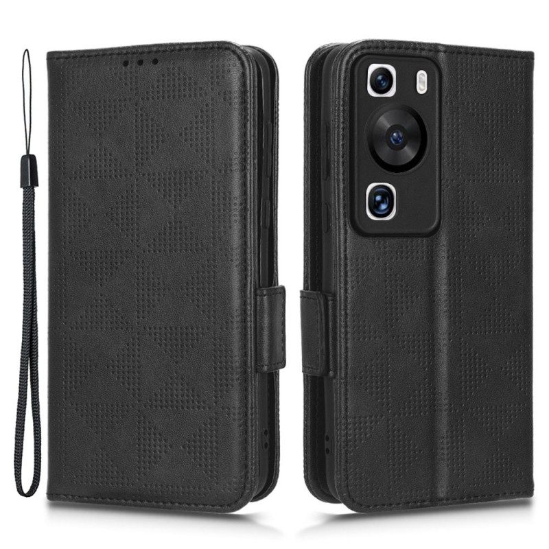 Folio Cover Huawei P60 Pro Triangoli Con Cinturino