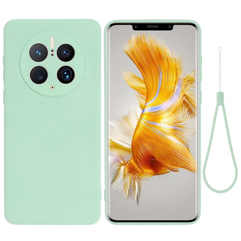 Cover Huawei Mate 50 Pro Silicone Liquido Con Cordino