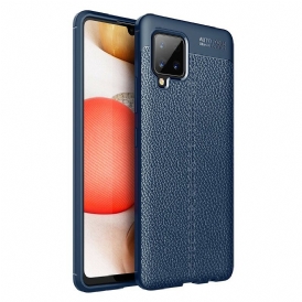 Cover Samsung Galaxy A42 5G Doppia Linea Litchi Effetto Pelle