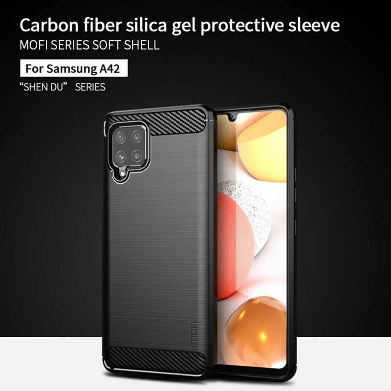 Cover Samsung Galaxy A42 5G Fibra Di Carbonio Spazzolata Mofi