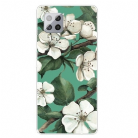 Cover Samsung Galaxy A42 5G Fiori Bianchi Dipinti