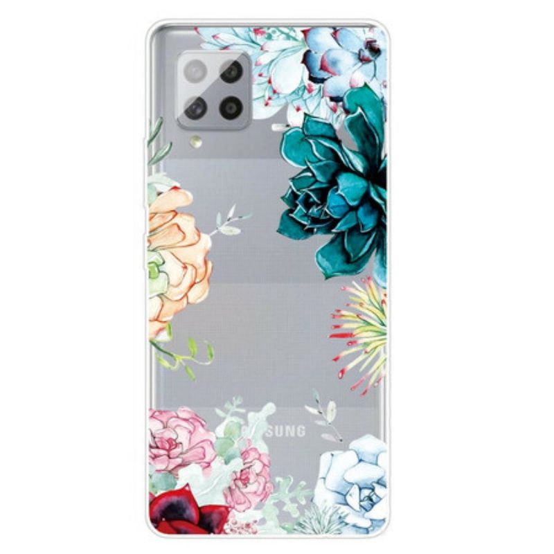 Cover Samsung Galaxy A42 5G Fiori Dell'acquerello Senza Soluzione Di Continuità