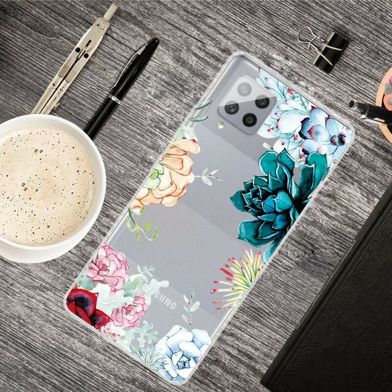 Cover Samsung Galaxy A42 5G Fiori Dell'acquerello Senza Soluzione Di Continuità