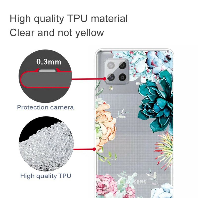 Cover Samsung Galaxy A42 5G Fiori Dell'acquerello Senza Soluzione Di Continuità