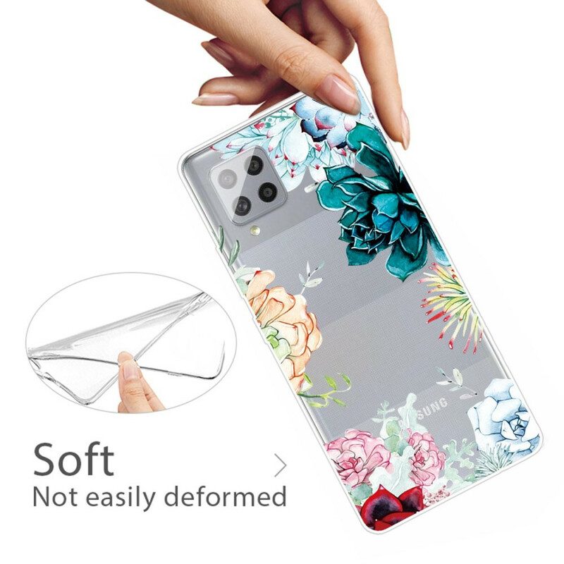 Cover Samsung Galaxy A42 5G Fiori Dell'acquerello Senza Soluzione Di Continuità