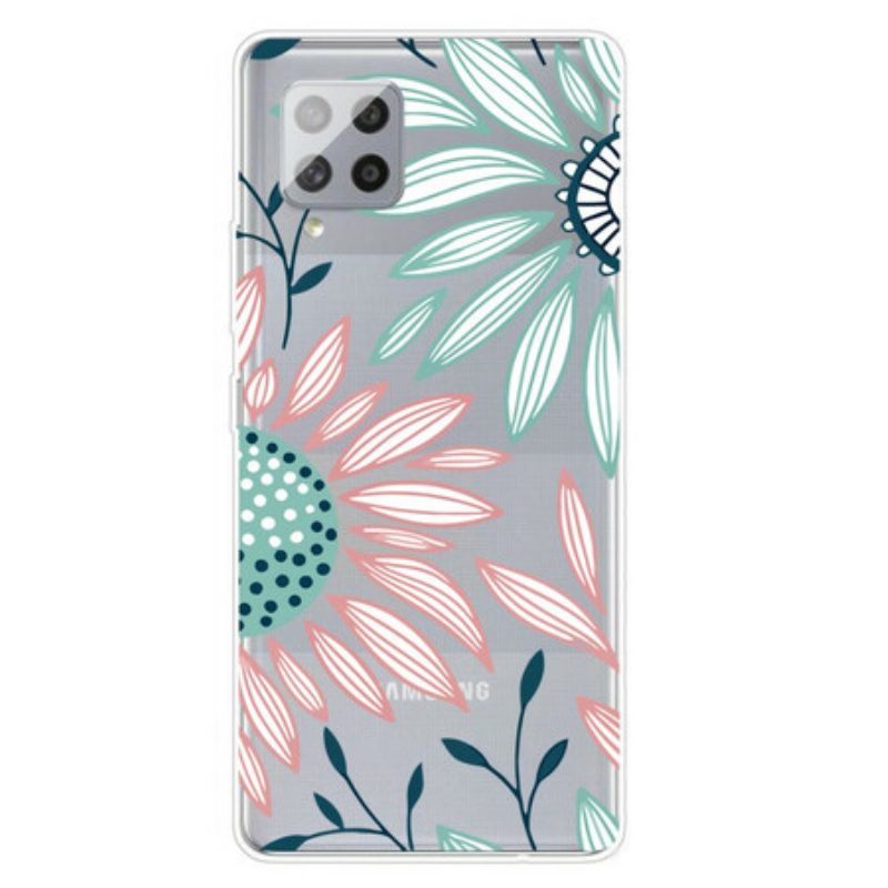 Cover Samsung Galaxy A42 5G Un Fiore Trasparente