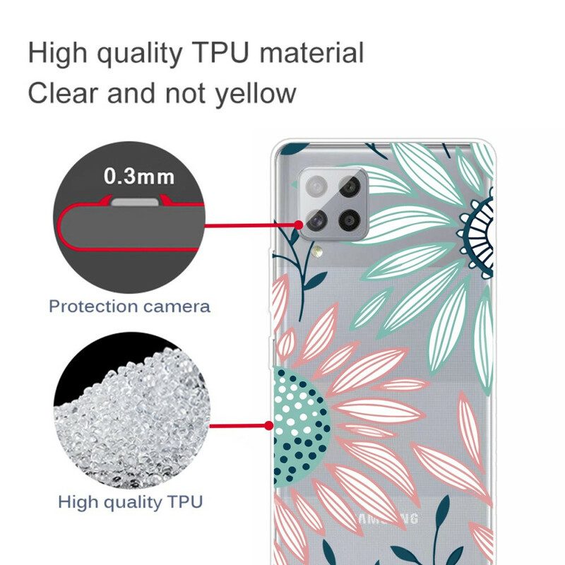 Cover Samsung Galaxy A42 5G Un Fiore Trasparente