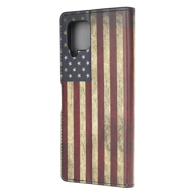 Custodia A Portafoglio Samsung Galaxy A42 5G Bandiera Americana