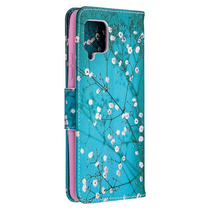 Custodia in pelle Samsung Galaxy A42 5G Albero In Fiore