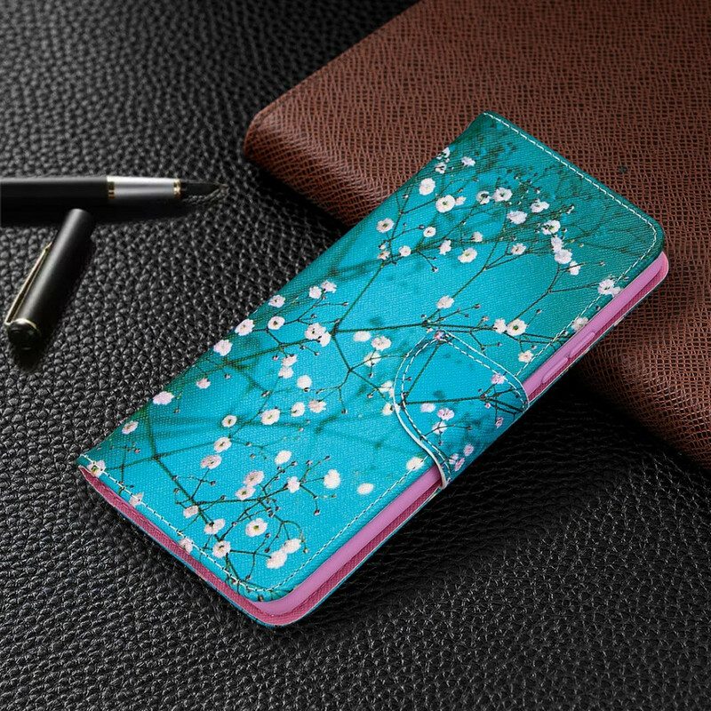 Custodia in pelle Samsung Galaxy A42 5G Albero In Fiore