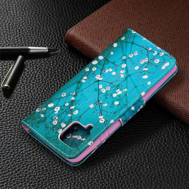 Custodia in pelle Samsung Galaxy A42 5G Albero In Fiore