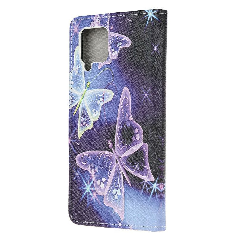 Custodia in pelle Samsung Galaxy A42 5G Farfalle Sovrane