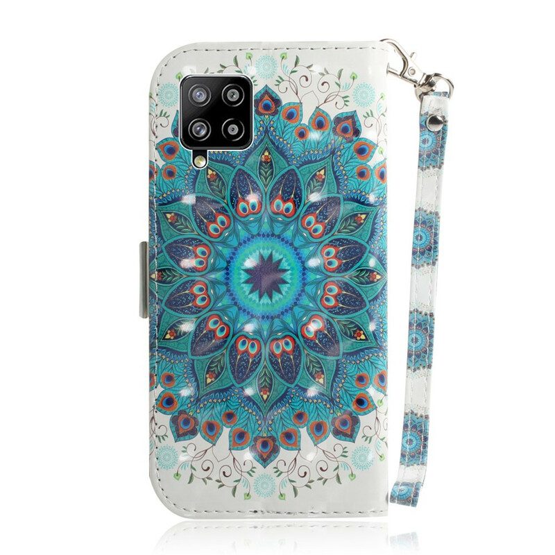 Custodia in pelle Samsung Galaxy A42 5G Mandala Magistrale Con Cinturino