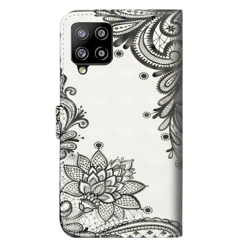 Custodia in pelle Samsung Galaxy A42 5G Pizzo Elegante