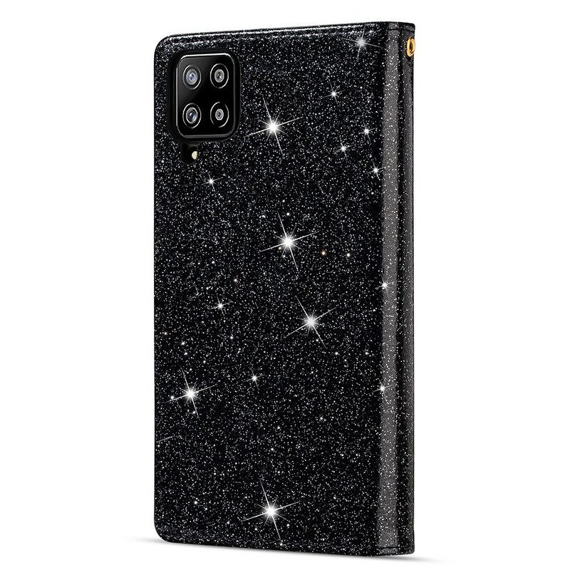 Custodia in pelle Samsung Galaxy A42 5G Portafoglio Portafoglio Con Zip In Paillettes