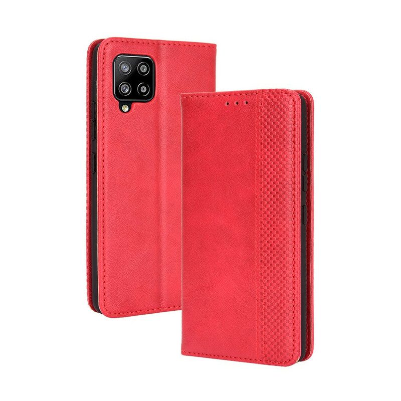 Folio Cover Samsung Galaxy A42 5G Custodia in pelle Effetto Pelle Vintage Stilizzato