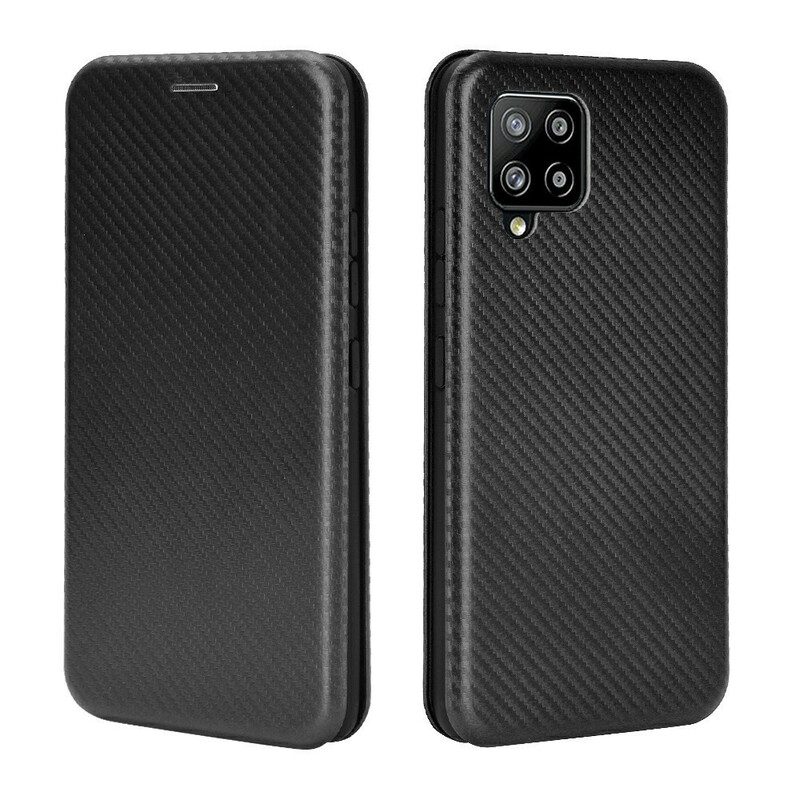 Folio Cover Samsung Galaxy A42 5G Custodia in pelle Fibra Di Carbonio