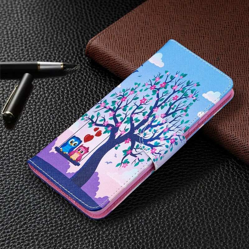 Folio Cover Samsung Galaxy A42 5G Gufi Sull'altalena