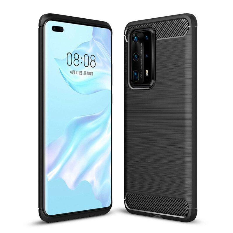 Cover Huawei P40 Pro Plus Fibra Di Carbonio Spazzolata