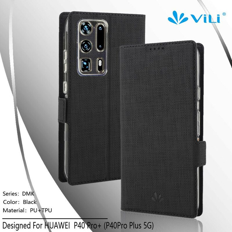 Folio Cover Huawei P40 Pro Plus Custodia in pelle Vili Dmx Testurizzato