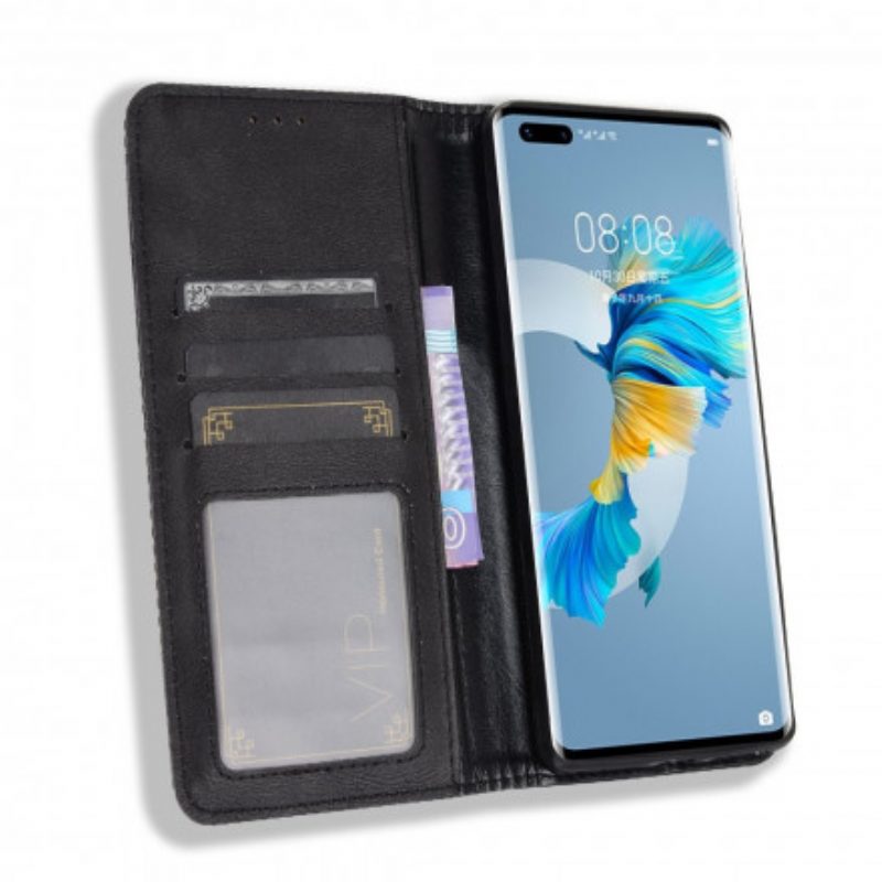 Folio Cover Huawei Mate 40 Pro Custodia in pelle Effetto Pelle Vintage Stilizzato