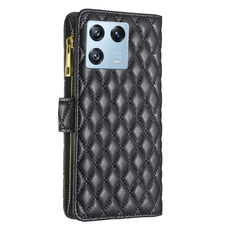 Custodia in pelle Xiaomi 13 Pro Binfen Colore Stile Trapuntato