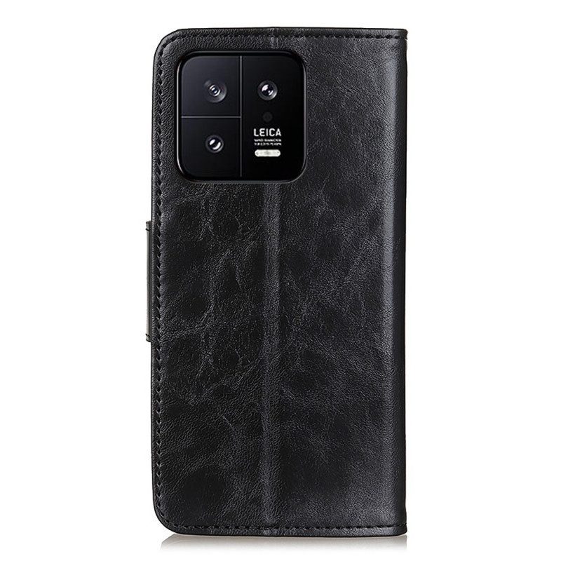 Custodia in pelle Xiaomi 13 Pro Chiusura Reversibile In Pelle Crosta