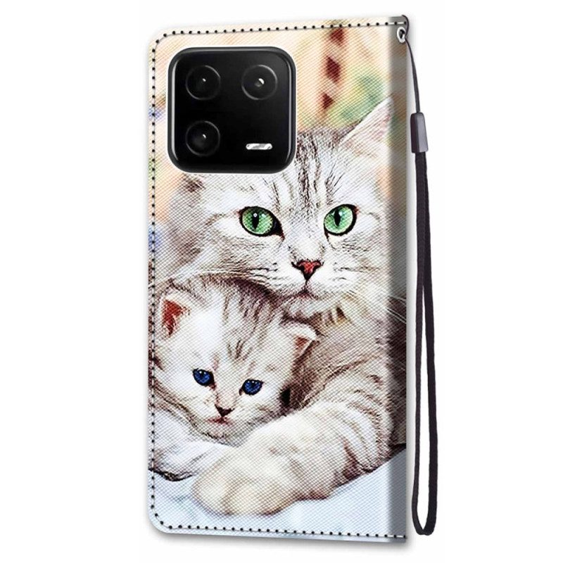 Custodia in pelle Xiaomi 13 Pro Famiglia Di Gatti