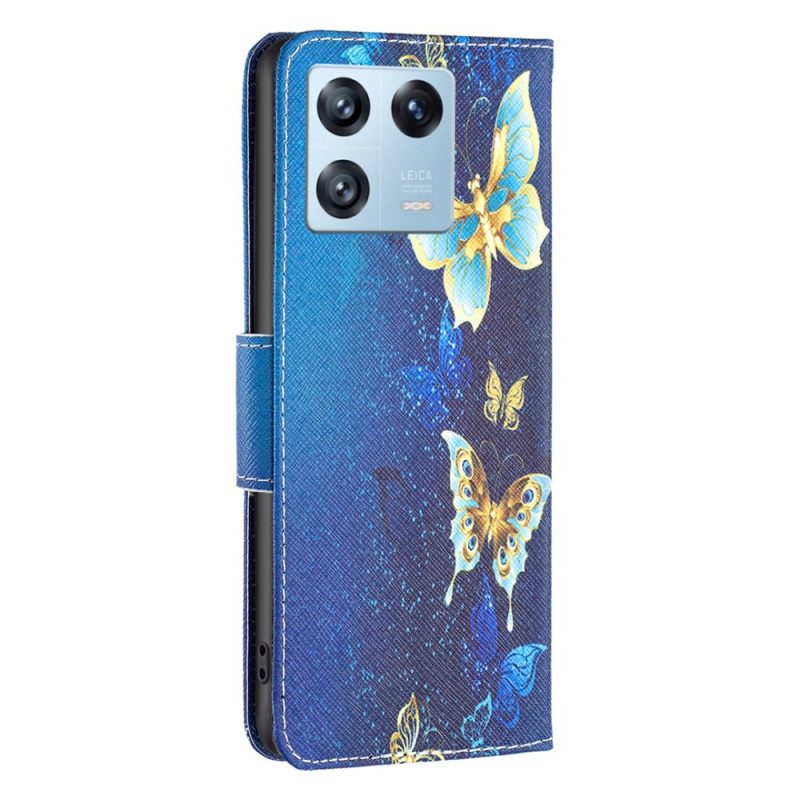 Custodia in pelle Xiaomi 13 Pro Farfalle