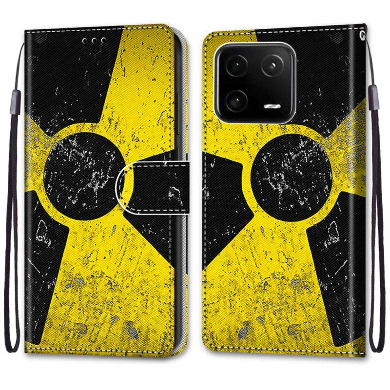 Custodia in pelle Xiaomi 13 Pro Giallo E Nero