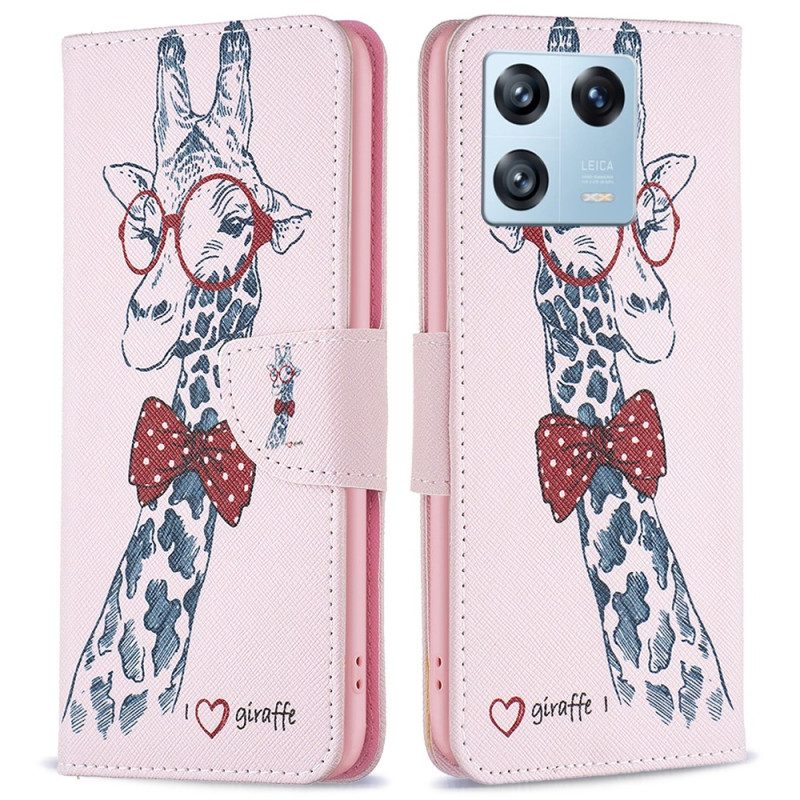 Custodia in pelle Xiaomi 13 Pro Giraffa Intelligente