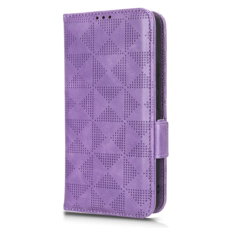 Custodia in pelle Xiaomi 13 Pro Triangoli Con Cordino