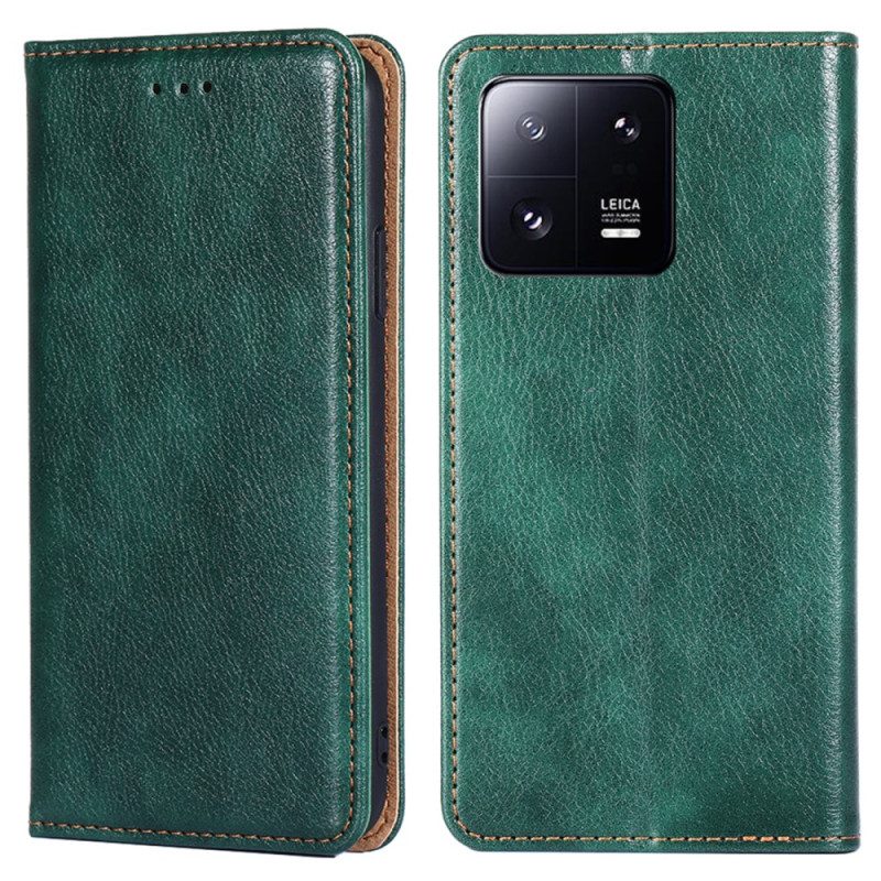 Folio Cover Xiaomi 13 Pro Custodia in pelle Cuciture In Ecopelle