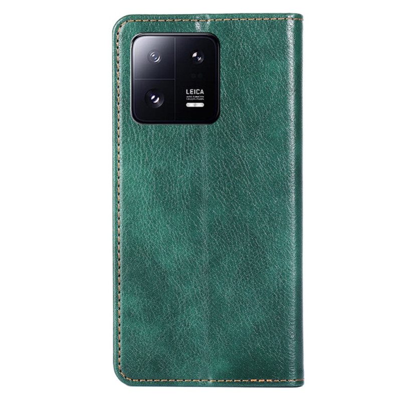 Folio Cover Xiaomi 13 Pro Custodia in pelle Cuciture In Ecopelle