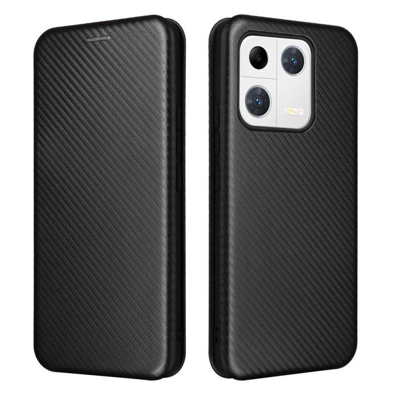 Folio Cover Xiaomi 13 Pro Custodia in pelle Fibra Di Carbonio