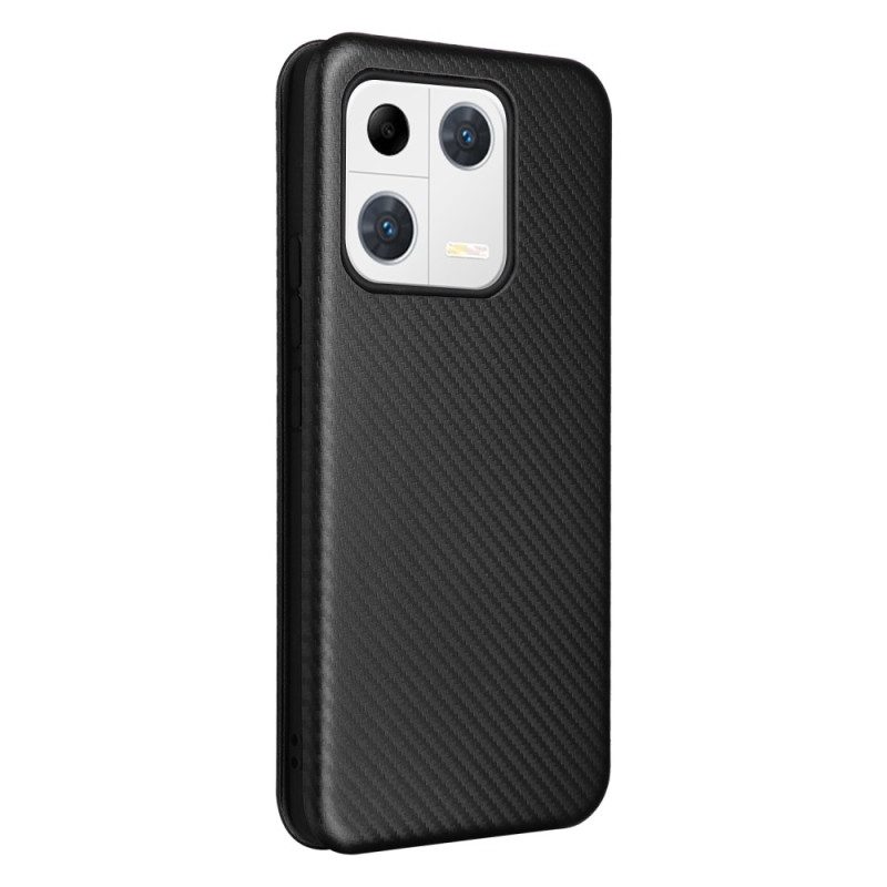 Folio Cover Xiaomi 13 Pro Custodia in pelle Fibra Di Carbonio