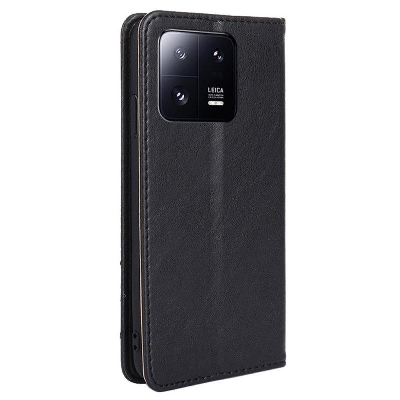 Folio Cover Xiaomi 13 Pro Custodia in pelle Rivetti Decorativi