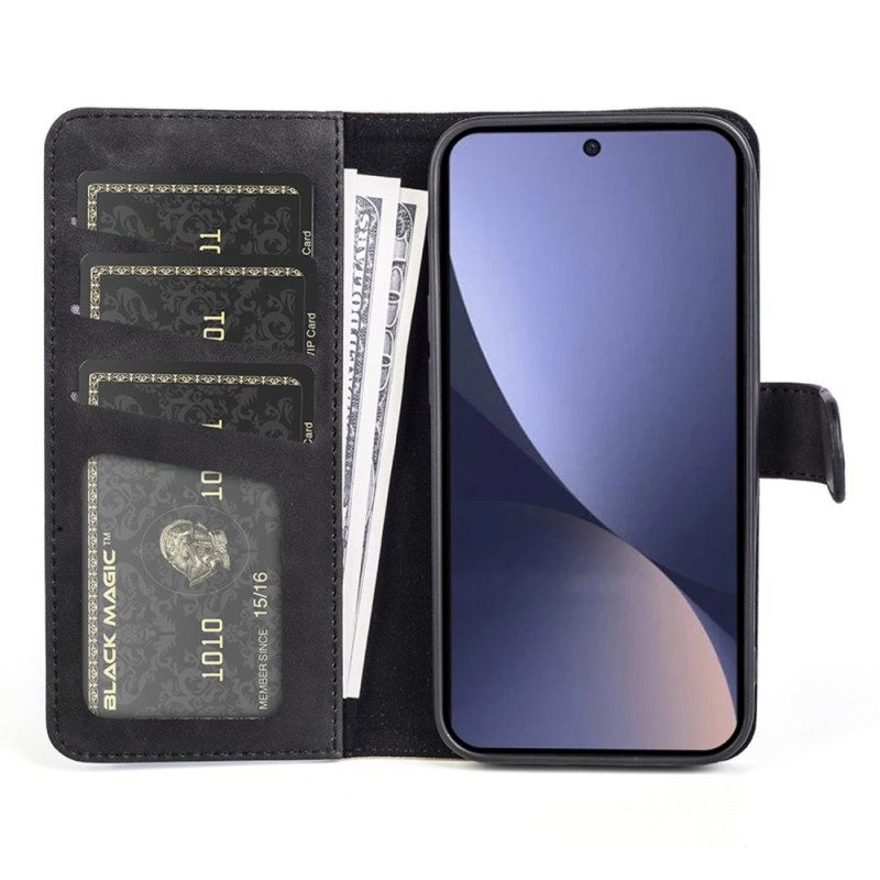 Folio Cover Xiaomi 13 Pro Stile In Pelle Ondulata