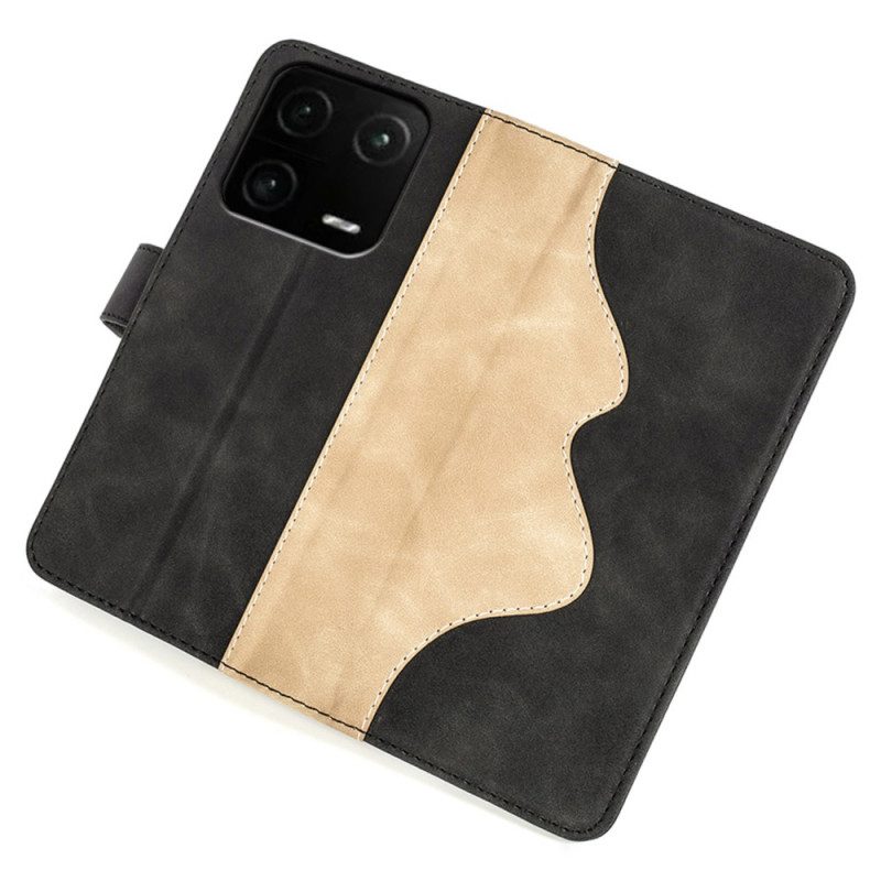 Folio Cover Xiaomi 13 Pro Stile In Pelle Ondulata