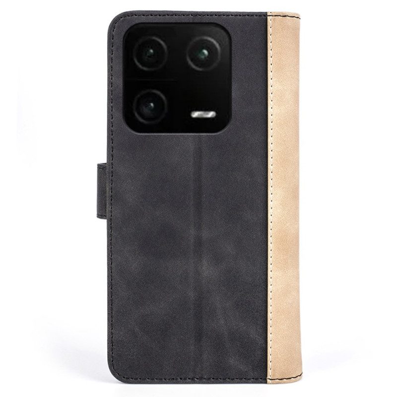 Folio Cover Xiaomi 13 Pro Stile In Pelle Ondulata