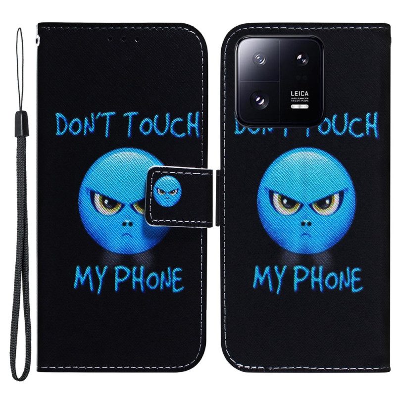 Folio Cover Xiaomi 13 Pro Telefono Emoji Con Cordino