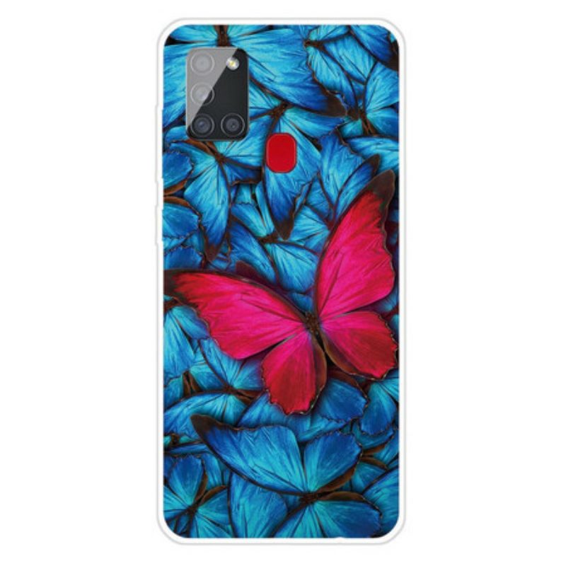 Cover Samsung Galaxy A21s Farfalle Flessibili