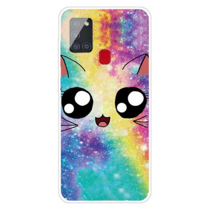 Cover Samsung Galaxy A21s Gatto Dei Cartoni Animati