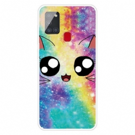 Cover Samsung Galaxy A21s Gatto Dei Cartoni Animati