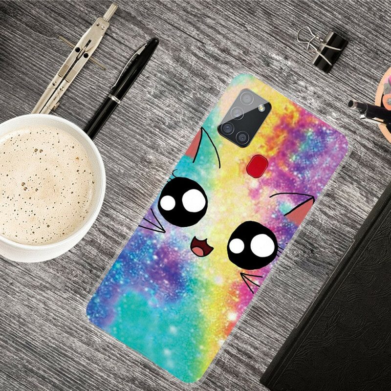 Cover Samsung Galaxy A21s Gatto Dei Cartoni Animati